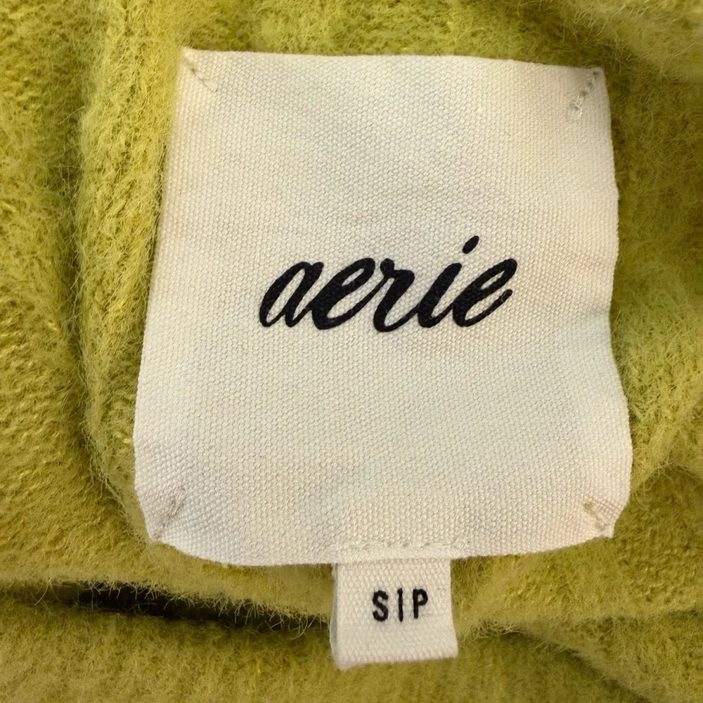 Aerie Lime Ribbed Crew Neck Sweater - Picture 3 of 3
